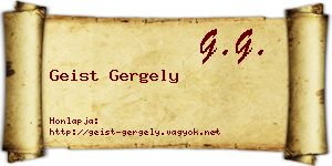 Geist Gergely névjegykártya